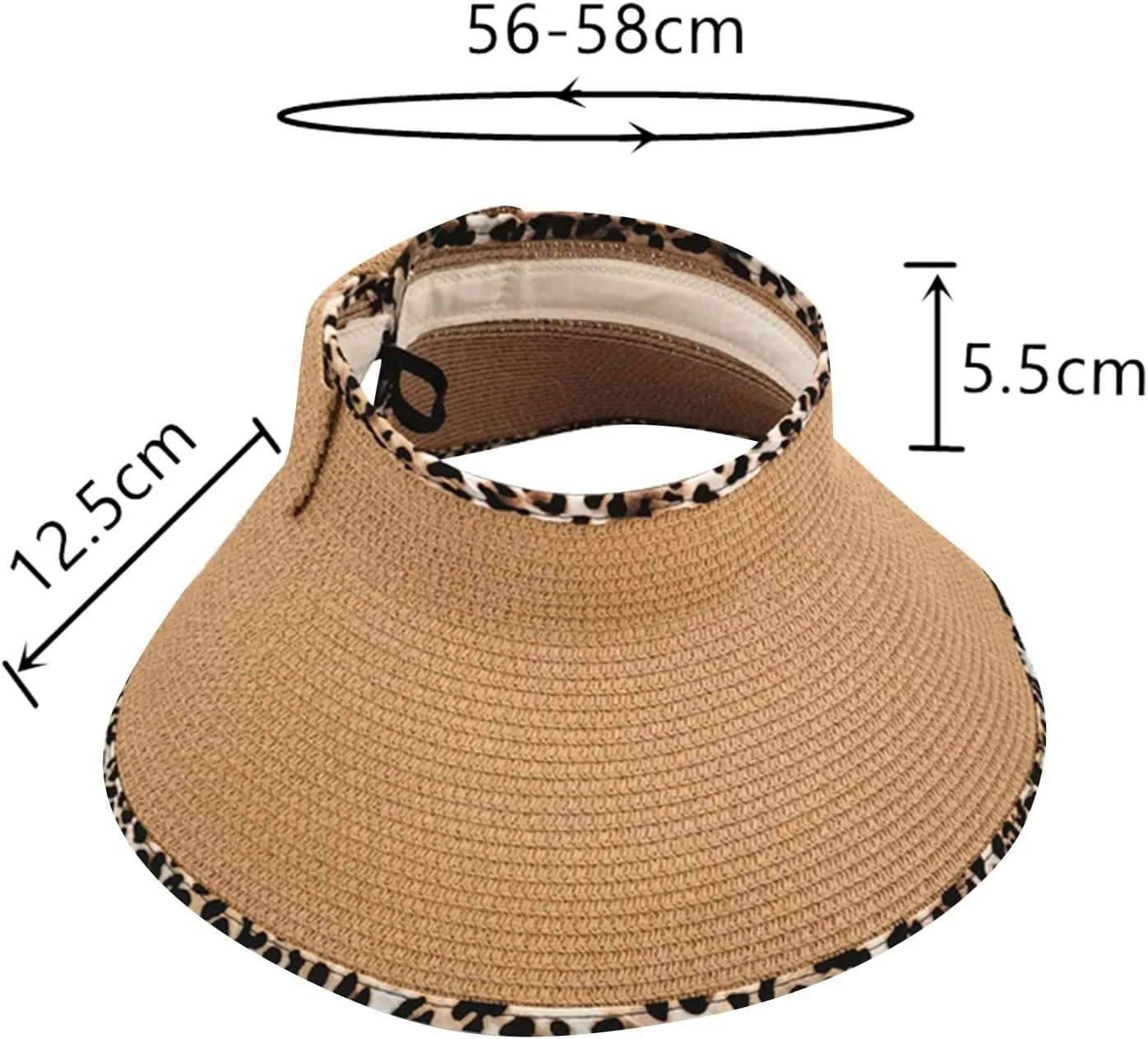 UPF 50  Sun Visors for Women Wide Brim Beach Hat Ponytail Hats for Women Foldable Lightweight Travel Hats