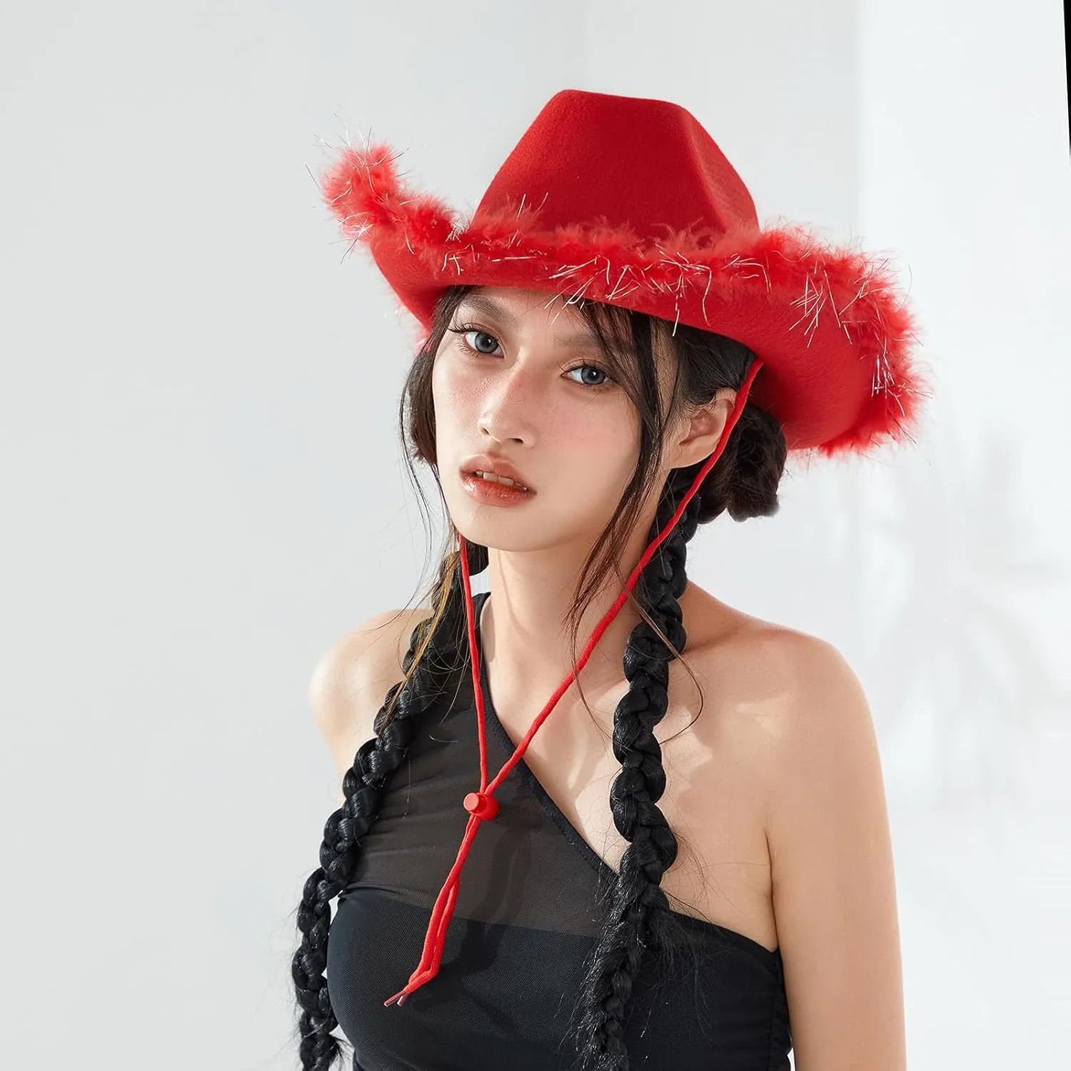 Western Cowboy Hats for Women, Cowgirl Hat with Feathers, Straw Cowboy Hat, Men Halloween Party Costume Accessory