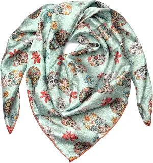 Western Cowboy Wild Rag Silk Scarf Bandana Square Silky 38'' Scarves for Men & Women