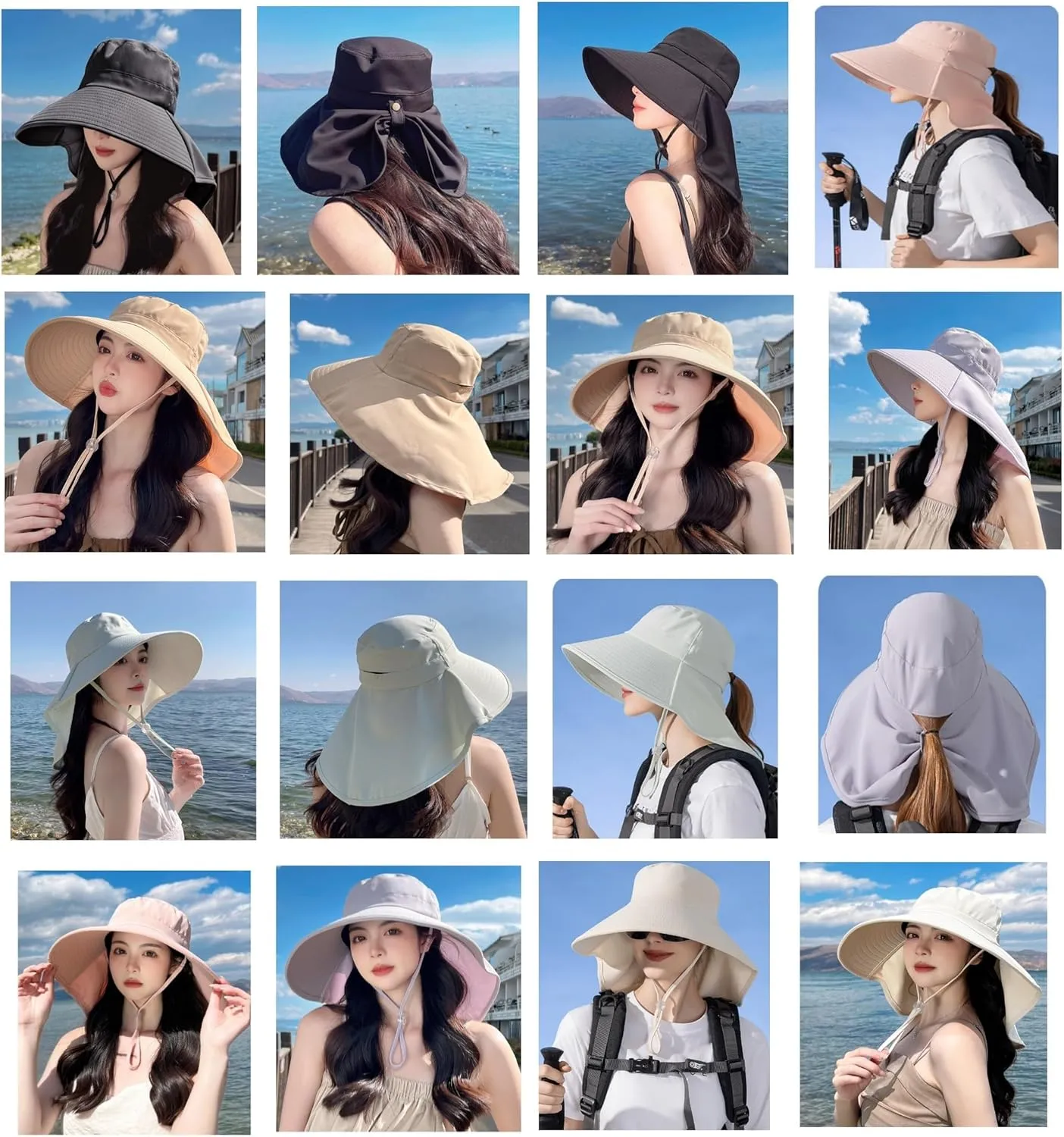 Wide Brim Sun Hat for Women UPF 50  Bucket Beach Essential Visor Outings Hiking Gardening Camping Travel Hats
