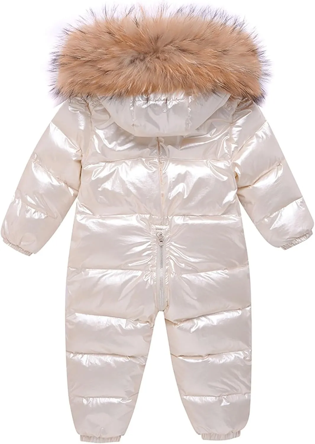 Winter Down Jumpsuit for Kids Baby Boys Girls Lightweight Puffer Thick Long Sleeve Romper Hooded Infant Outerwear