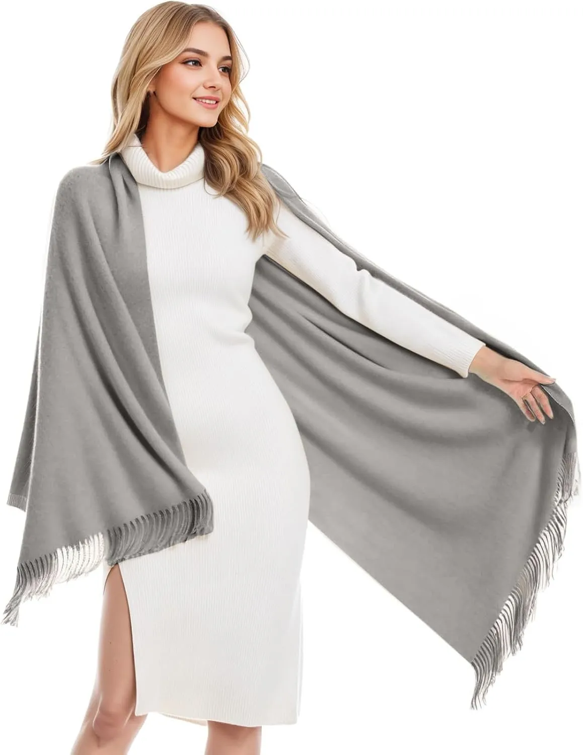Winter Women Warm Scarf Shawl Large Scarves Open Front Poncho Cape Blanket Cardigan Sweater for Cold Weather