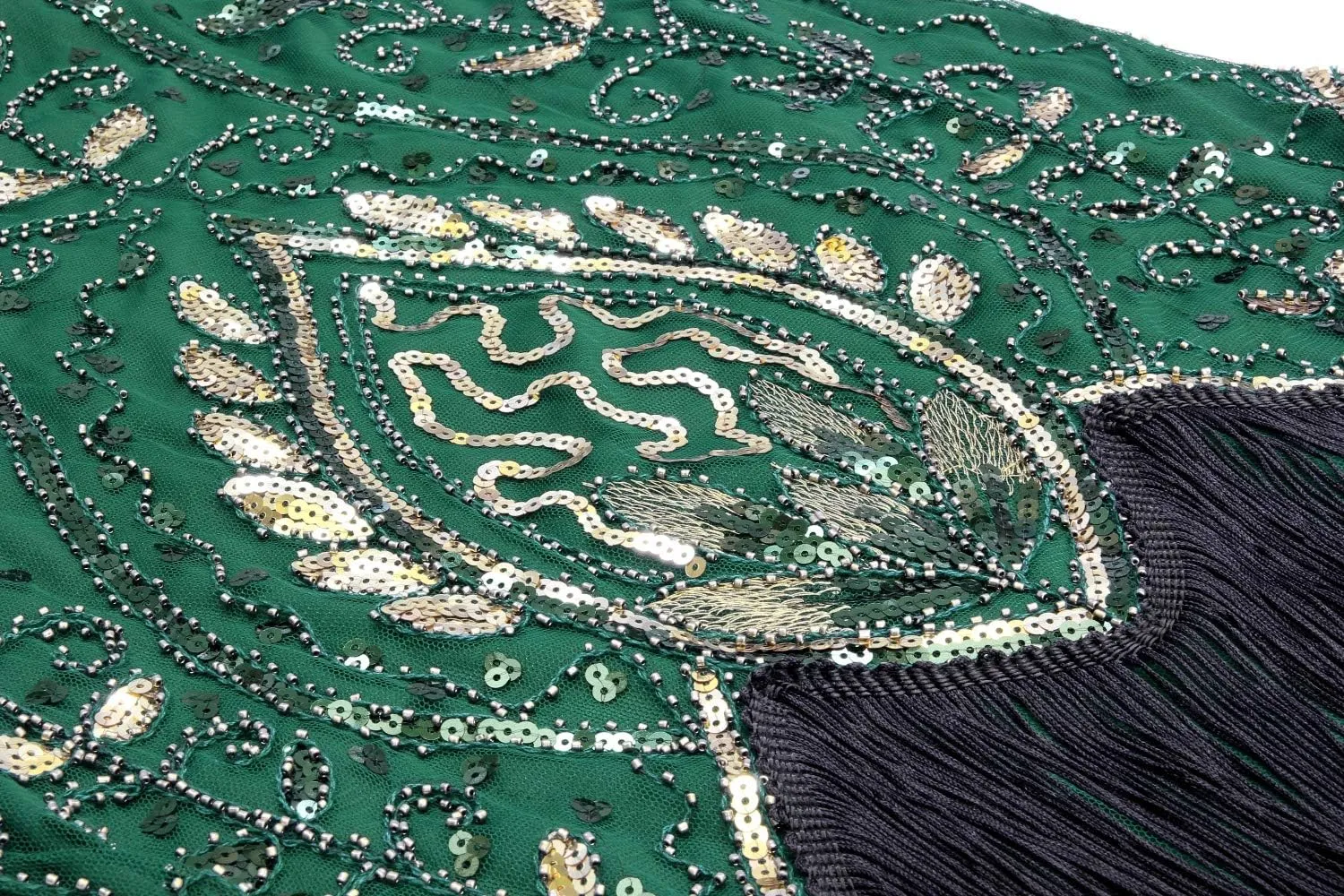 Women 1920S V Neck Sequined Beaded Gatsby Flapper Dress with 20s Accessories Set