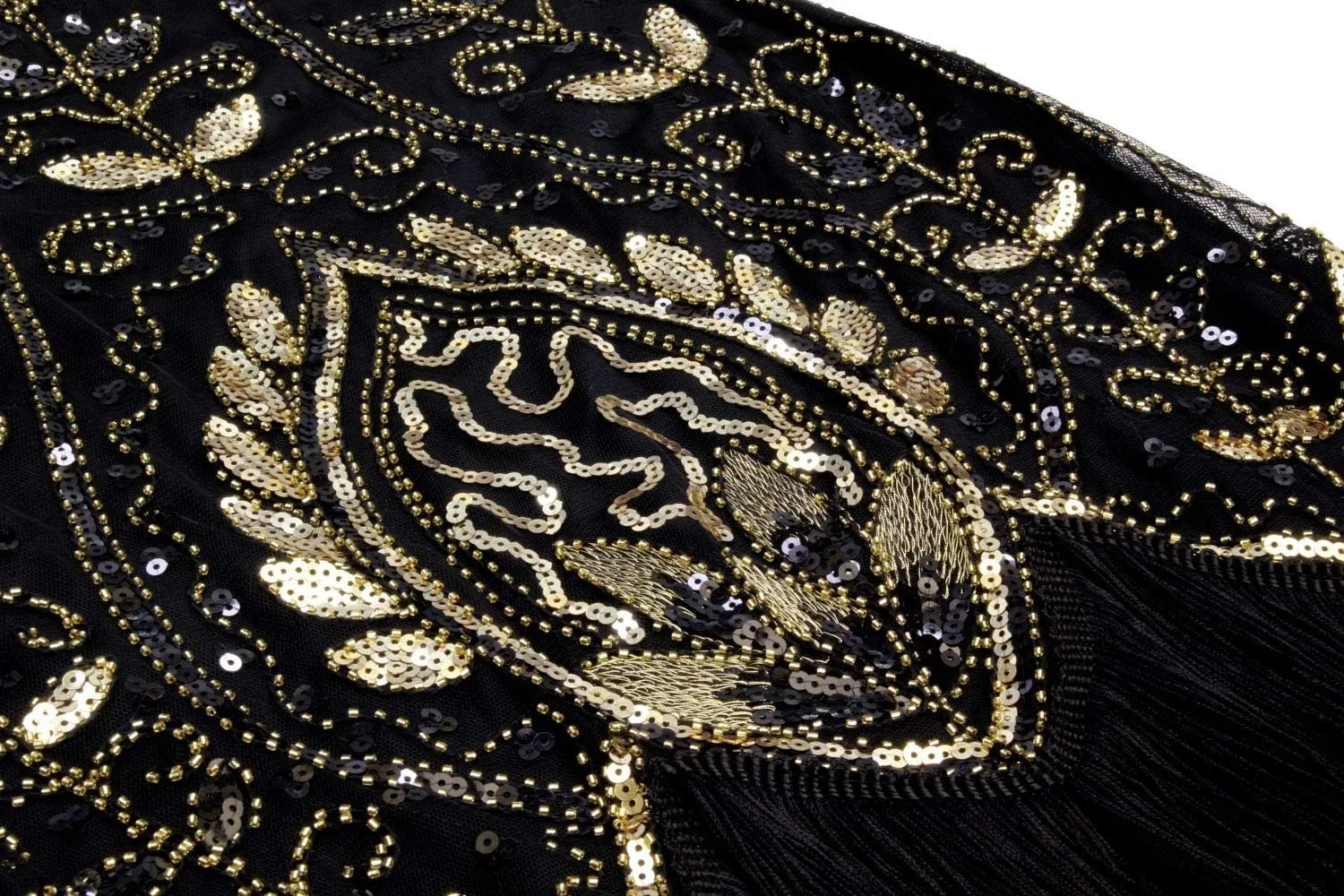 Women 1920S V Neck Sequined Beaded Gatsby Flapper Dress with 20s Accessories Set