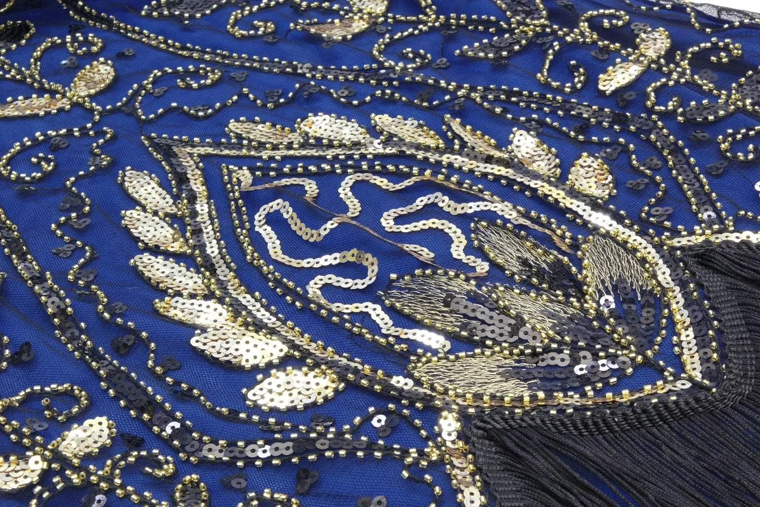 Women 1920S V Neck Sequined Beaded Gatsby Flapper Dress with 20s Accessories Set