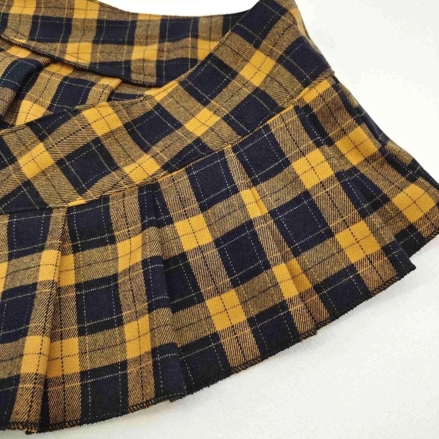 Women Pleated Plaid Micro Mini Skirt Schoolgirl Cosplay Lingerie Skirts Sexy Role Playing Costume Outfit with Bow Tie