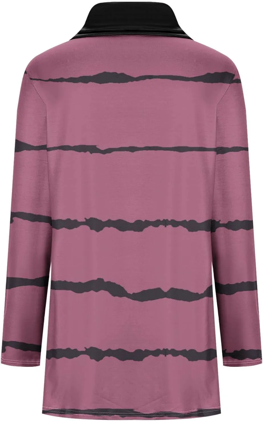 Womens Cowl Neck Sweater Long Sleeve Stripe Top Fall Winter Tops for 2024 Plus Size Trendy Tops Fashion Tunic Tops