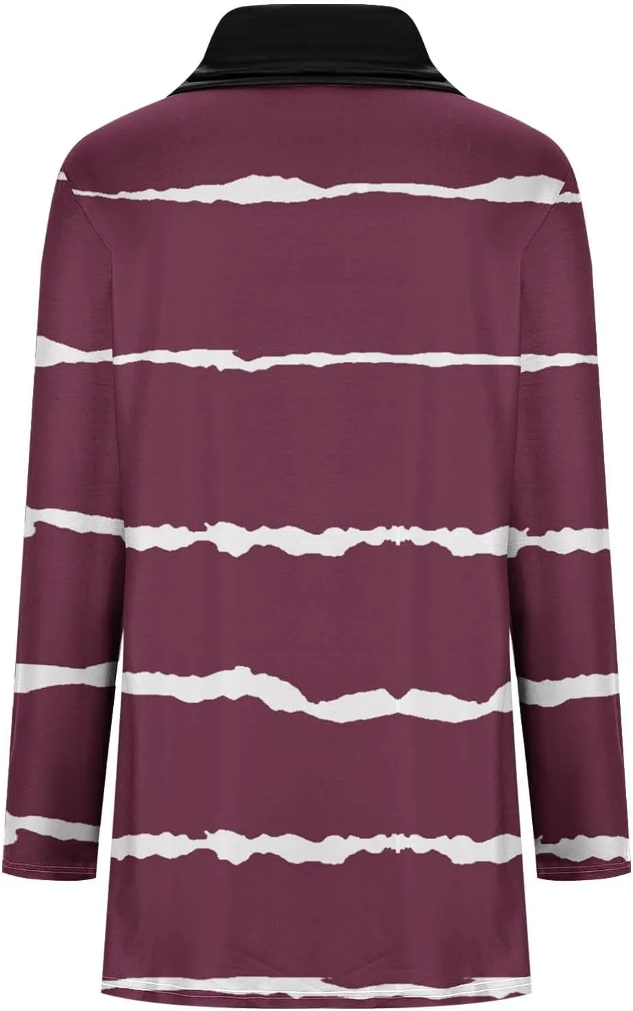 Womens Cowl Neck Sweater Long Sleeve Stripe Top Fall Winter Tops for 2024 Plus Size Trendy Tops Fashion Tunic Tops