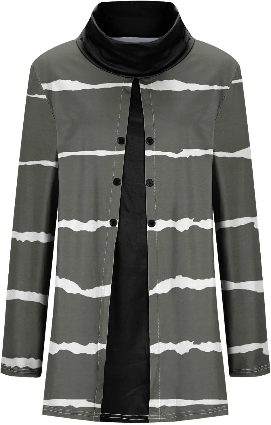 Womens Cowl Neck Sweater Long Sleeve Stripe Top Fall Winter Tops for 2024 Plus Size Trendy Tops Fashion Tunic Tops