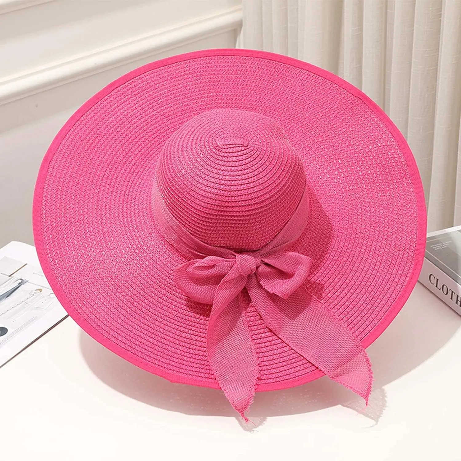 Womens Derby Hats Wide Brim Bowknot Church Tea Party Easter Bonnets Fascinator Ladies Fashion Summer Beach Cap