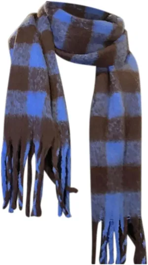 Women's Fall Winter Scarf Classic Tassel Coloured Plaid Tartan Warm Soft Chunky Large Blanket Wrap Shawl Scarves