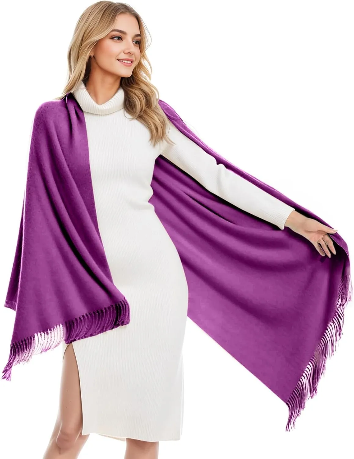 Women's Fashion Scarves Long Shawl Winter Thick Warm Knit Large Scarf Thick Blanket Scarfs Colorful Cardigan Sweater