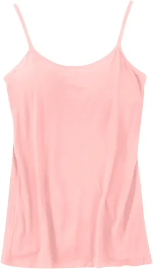 Women's Fitted Camisole Tops No Underwire Spaghetti Strap Everyday Tank Tops Solid Basic Sleeveless Cami Undershirt