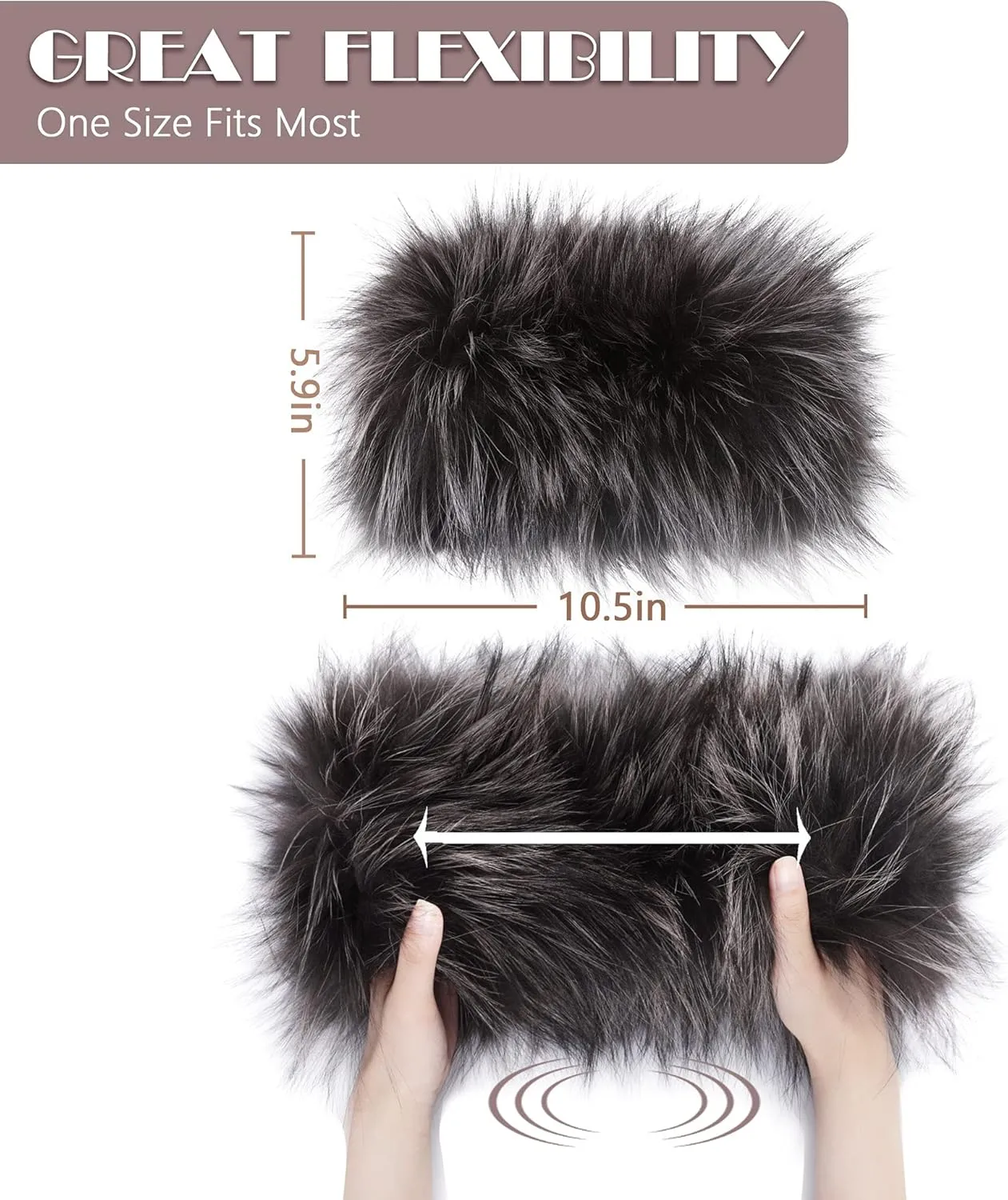 Women's Fur Infinity Scarf Furry Neck Warmer Fluffy Loop Scarves Winter