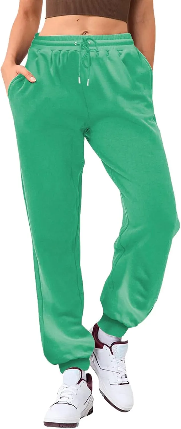 Women's High Waisted Sweatpants Workout Active Joggers Pants Lounge Bottoms Drawstring Elastic Waist Athletic Pant