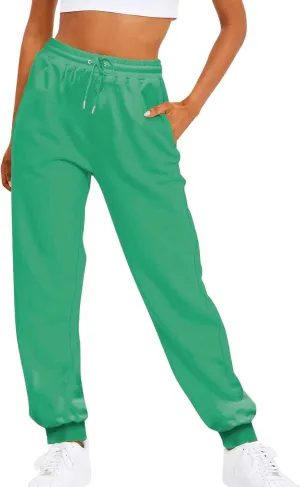 Women's High Waisted Sweatpants Workout Active Joggers Pants Lounge Bottoms Drawstring Elastic Waist Athletic Pant