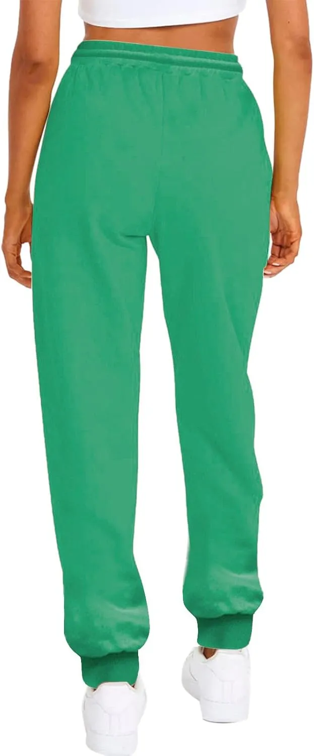 Women's High Waisted Sweatpants Workout Active Joggers Pants Lounge Bottoms Drawstring Elastic Waist Athletic Pant