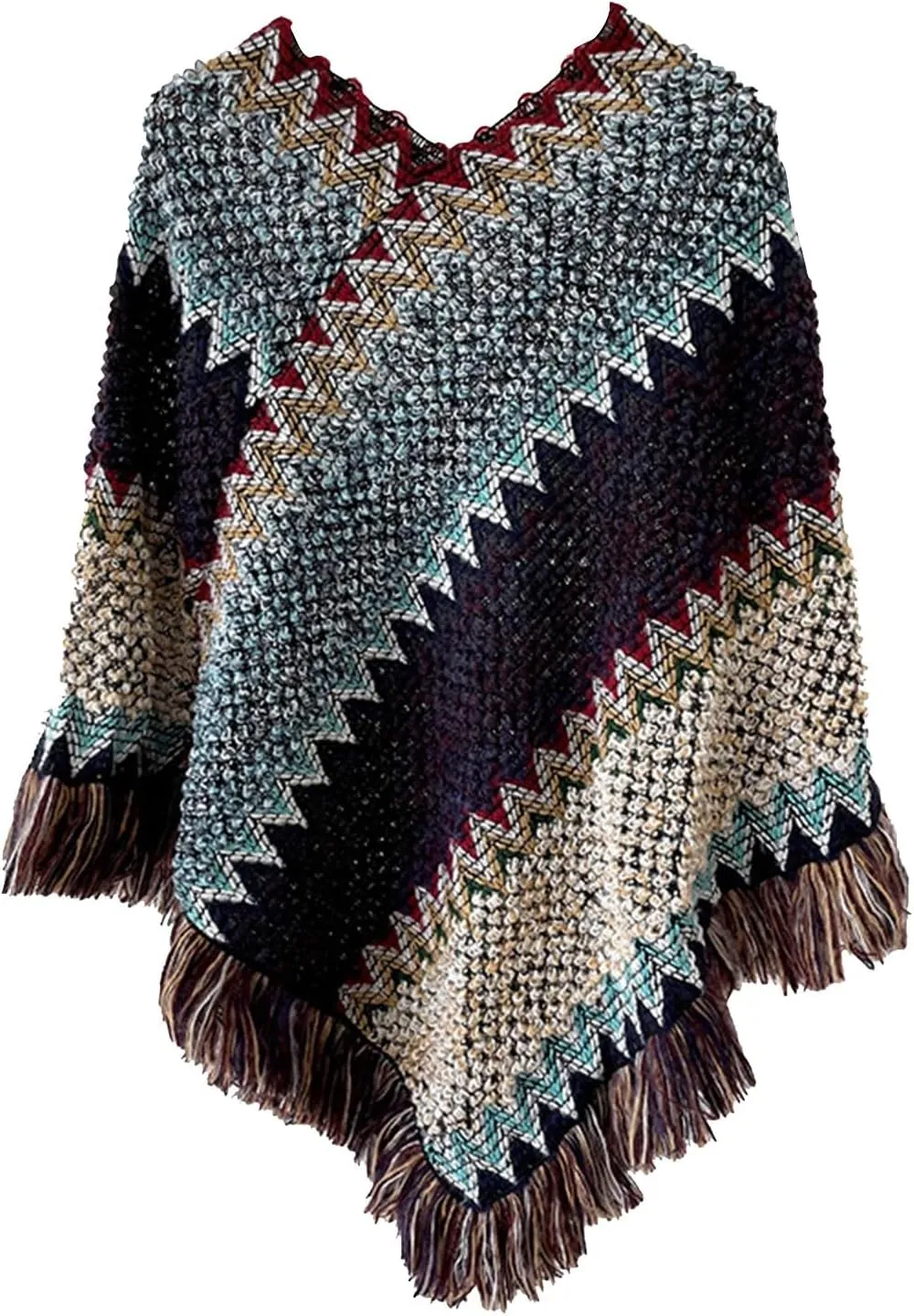 Womens Large Cross Front Poncho Oversized Cardigan Sweater Wrap Topper Knitted Elegant Shawls Cape for Fall Winter