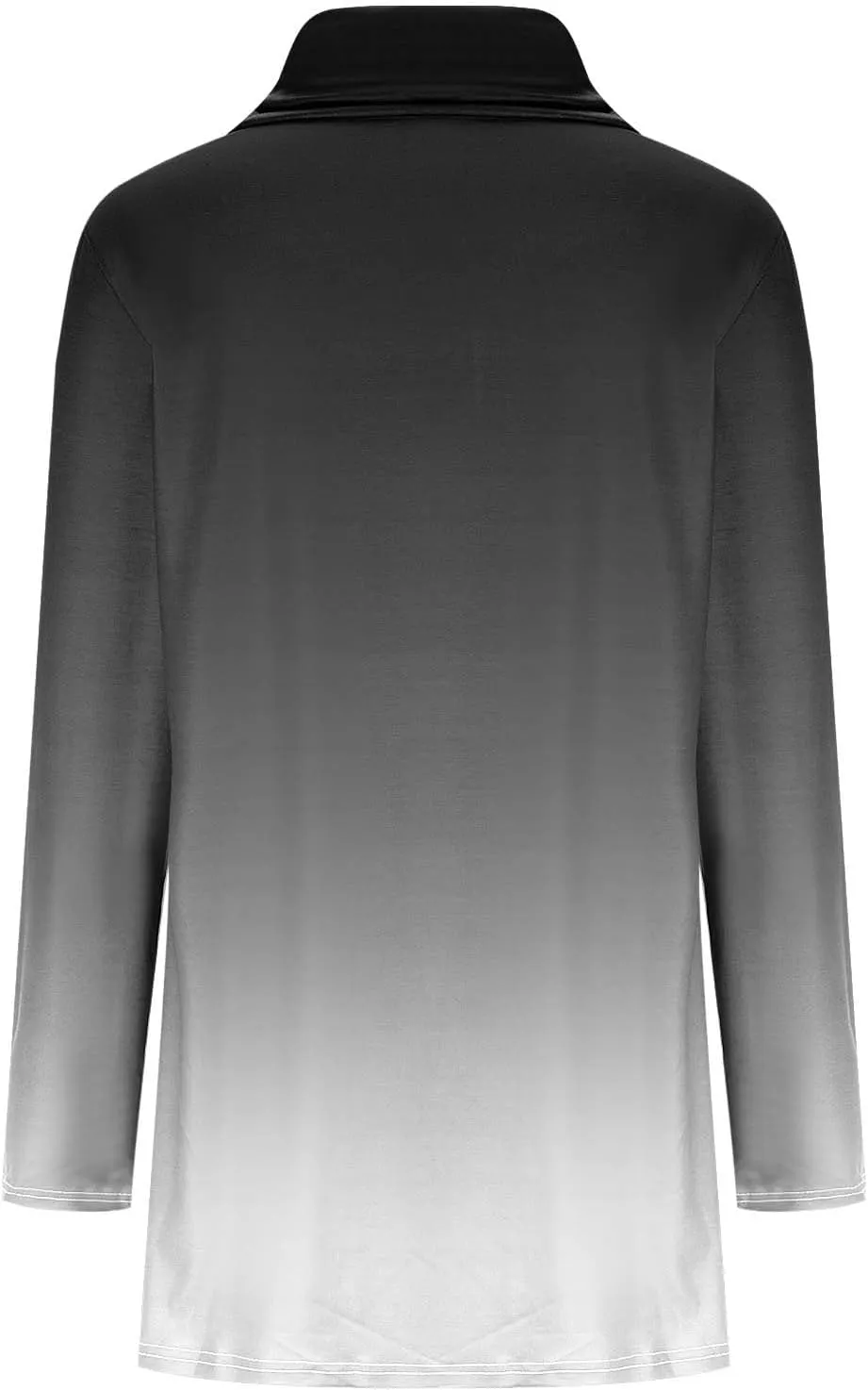 Womens Long Sleeve Cowl Neck Tops Button Down Tops Casual Trendy Tops Loose Fitting Tops Plus Size Gradient Tunic