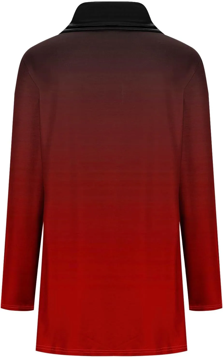 Womens Long Sleeve Cowl Neck Tops Button Down Tops Casual Trendy Tops Loose Fitting Tops Plus Size Gradient Tunic