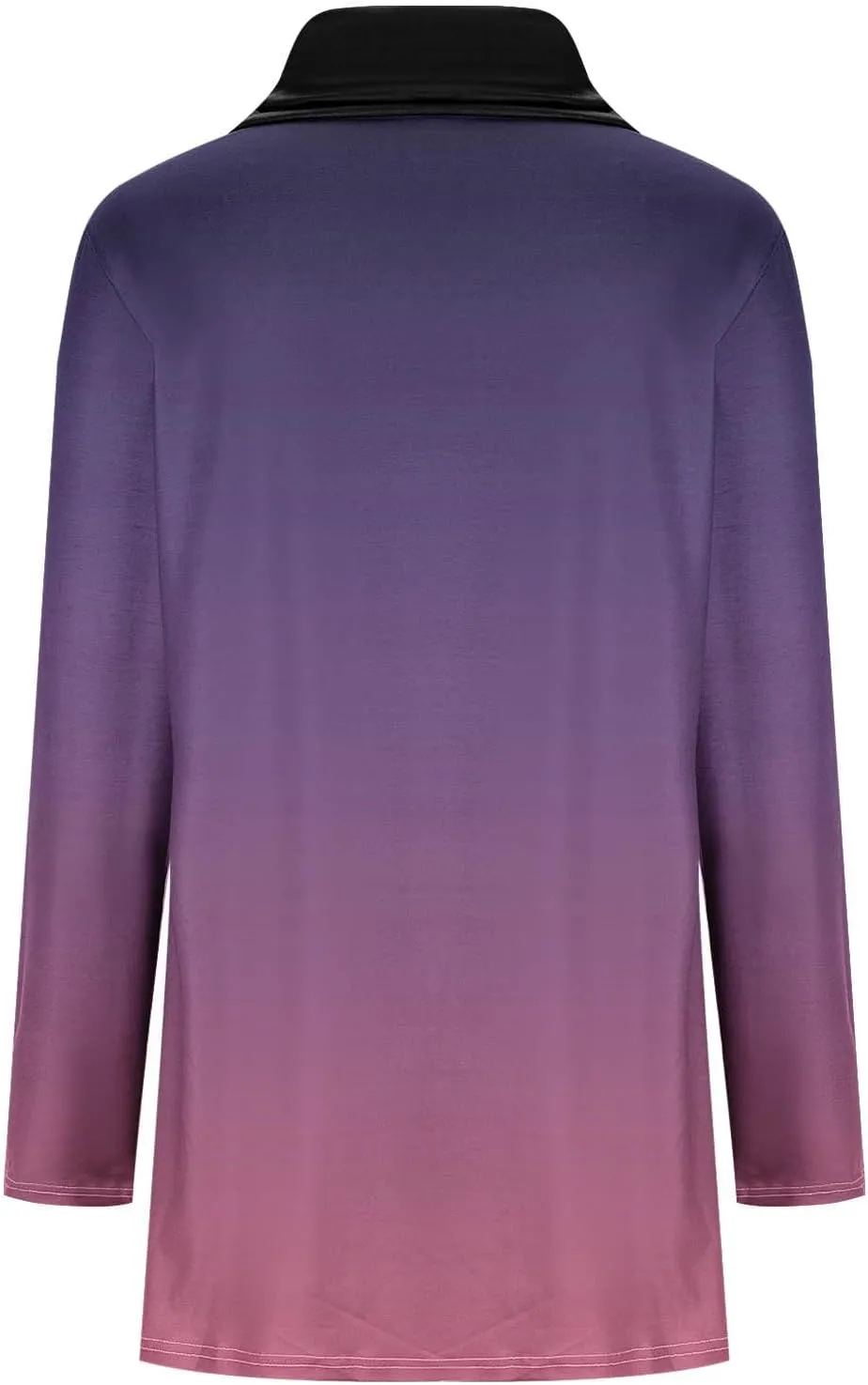 Womens Long Sleeve Cowl Neck Tops Button Down Tops Casual Trendy Tops Loose Fitting Tops Plus Size Gradient Tunic