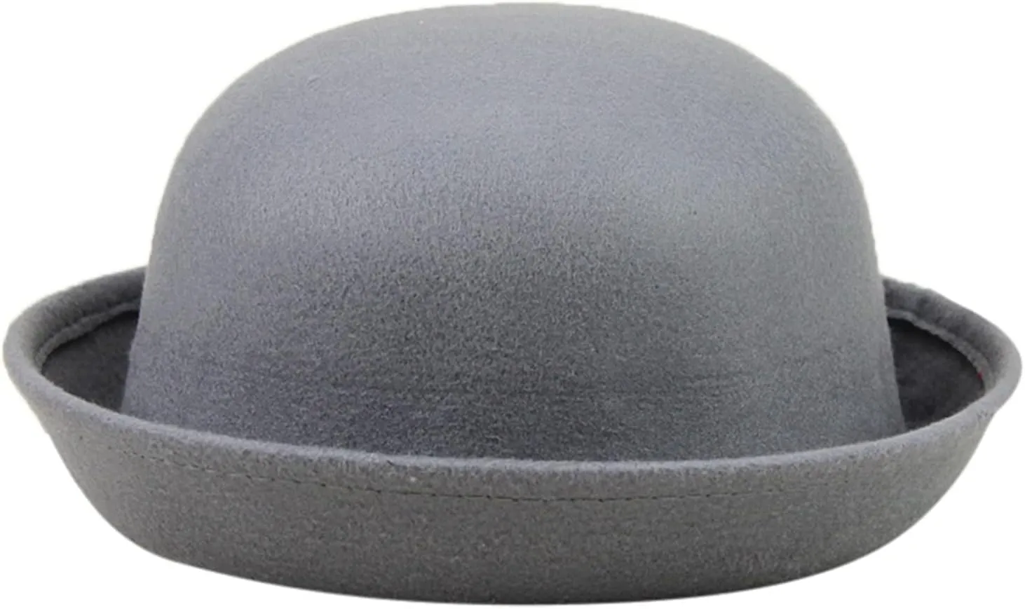 Womens Pure Cloche Hats Roll-up Brim Fedora Porkpie Hats Bowtie Bowler Hat for Men and Women