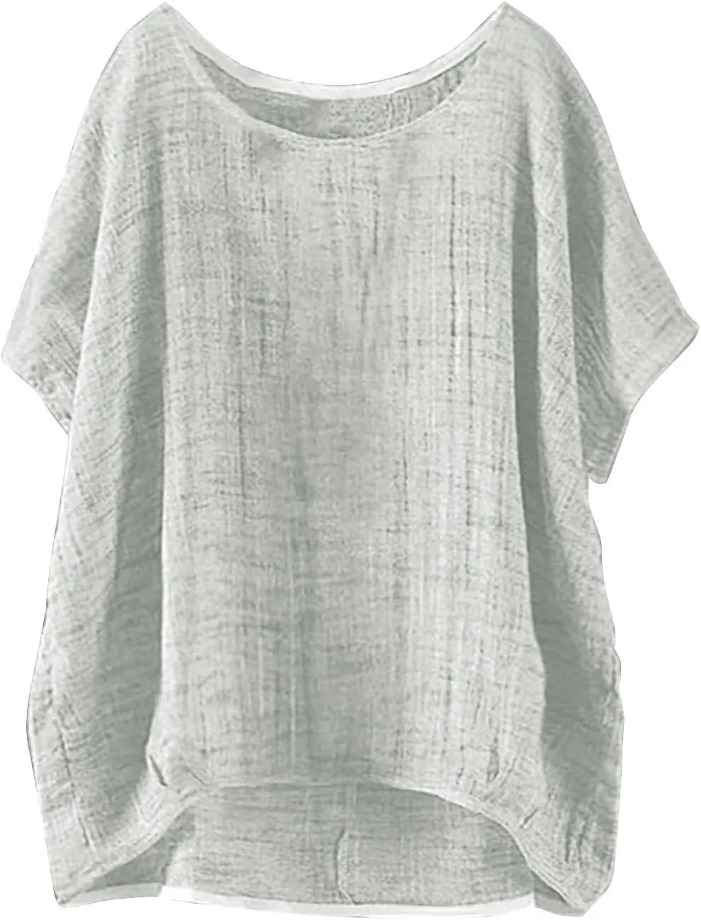 Women's Summer Cotton Linen Boho Floral Short Sleeve Tunic Tops Casual Comfy Womens Tops Oversized Business