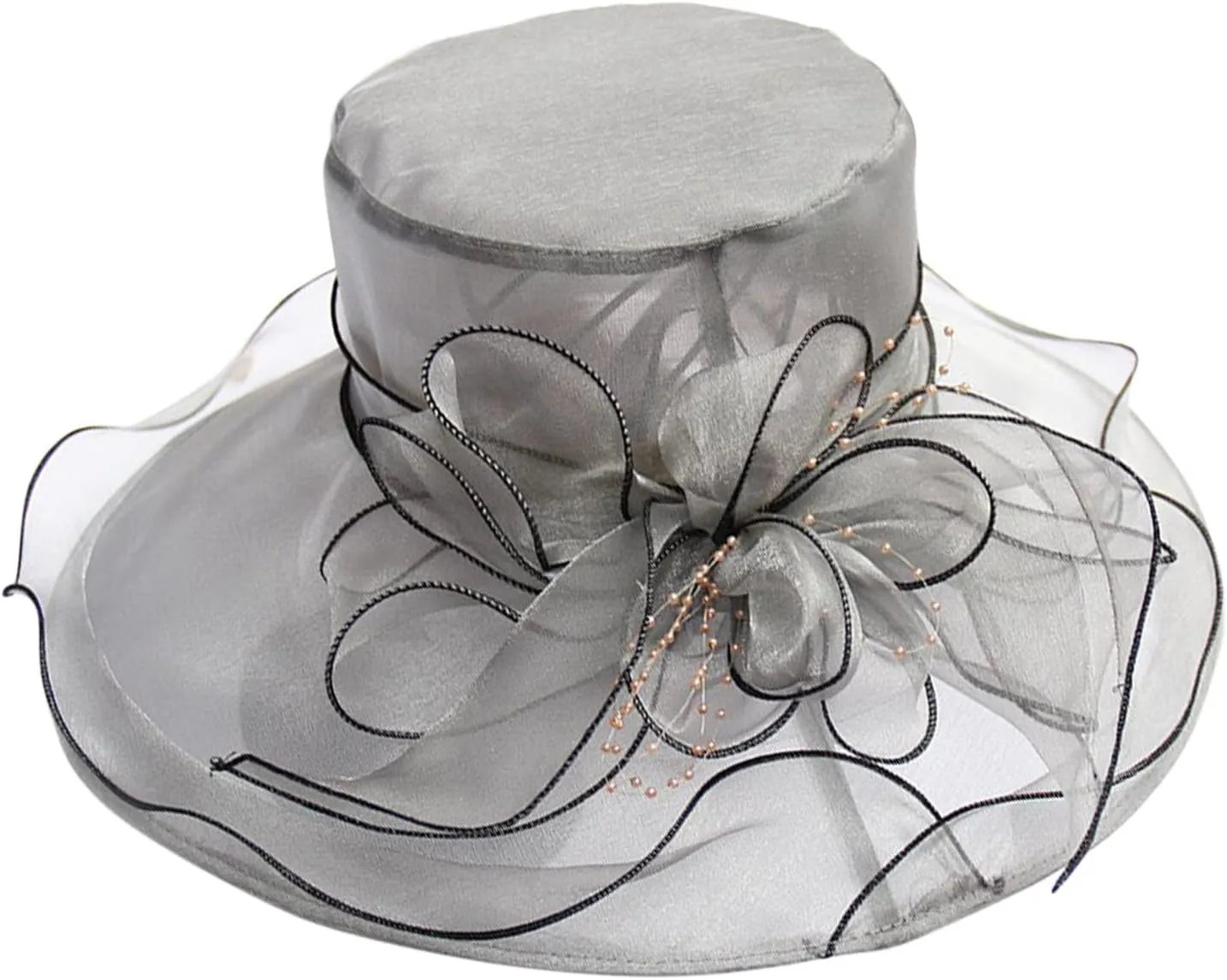 Womens Summer Dress Hat Fascinators for Women Tea Party Hats Derby Wide Leaf Flower Bridal Shower Hat Sun Beach Hat
