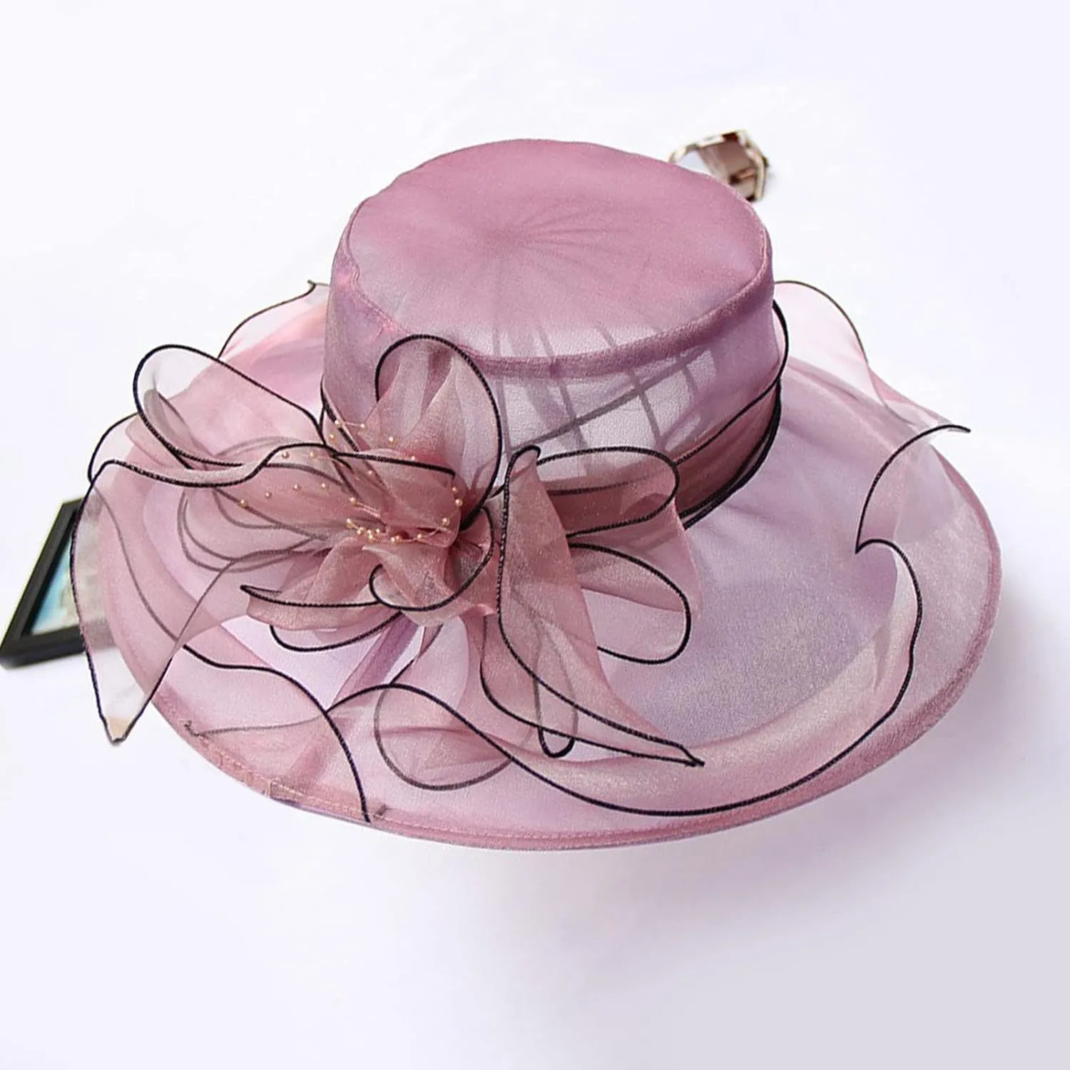 Womens Summer Dress Hat Fascinators for Women Tea Party Hats Derby Wide Leaf Flower Bridal Shower Hat Sun Beach Hat