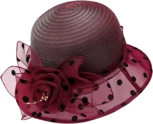 Women's Sun Visor Hats Wide Brim Elegant Wide Leaf Flower Bridal Shower Hat UPF50  Fisherman's Caps Summer