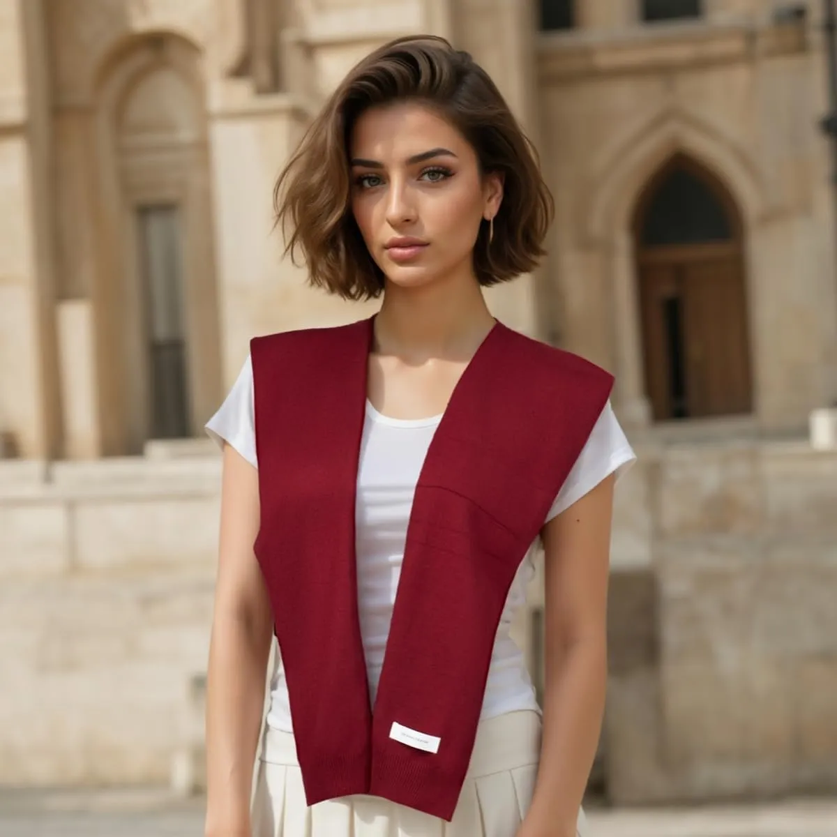 Women's Sweater Shawl Wraps Sleeves Knitted Collar Sweater Scarf Top Casual Lightweight Shoulder Cape Accessories