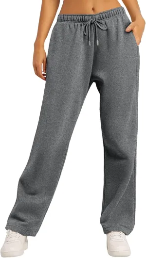 Womens Sweatpants Drawstring High Waisted Bottoms Plus Size Joggers Running Comfy Ski Hiking Pants Trousers