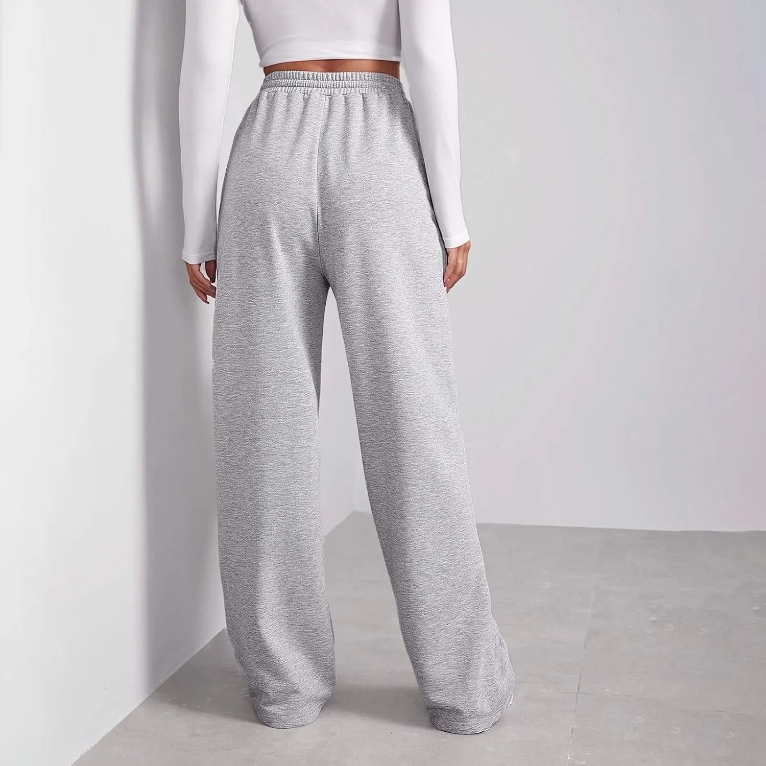 Womens Sweatpants Drawstring High Waisted Bottoms Plus Size Joggers Running Comfy Ski Hiking Pants Trousers