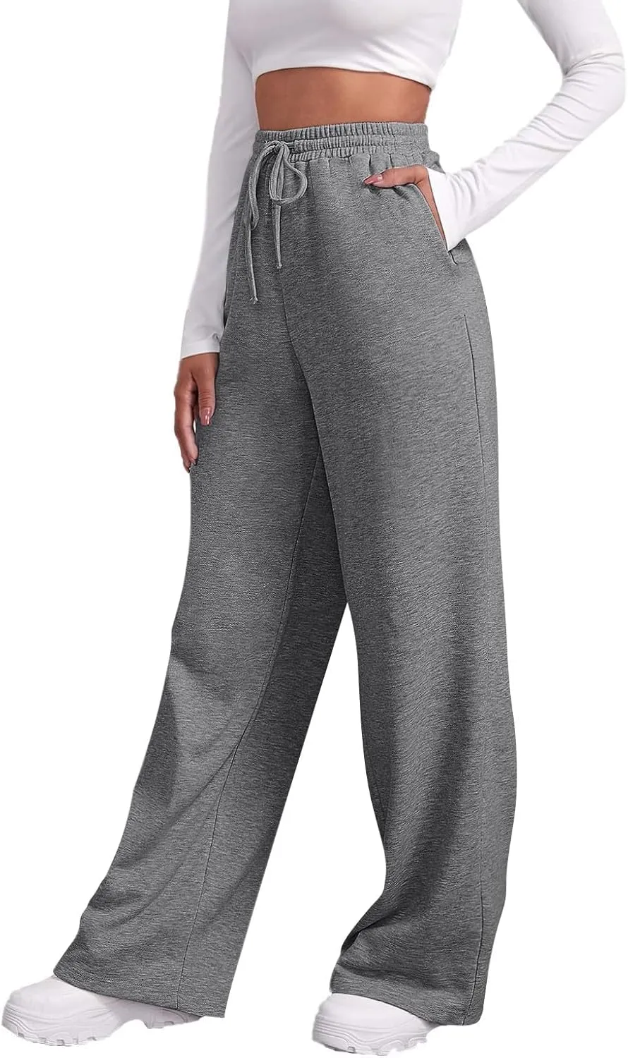 Womens Sweatpants Drawstring High Waisted Bottoms Plus Size Joggers Running Comfy Ski Hiking Pants Trousers