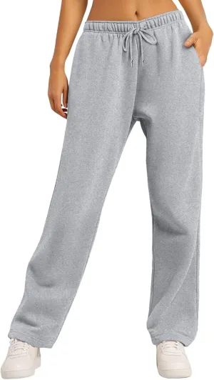 Womens Sweatpants Drawstring High Waisted Bottoms Plus Size Joggers Running Comfy Ski Hiking Pants Trousers