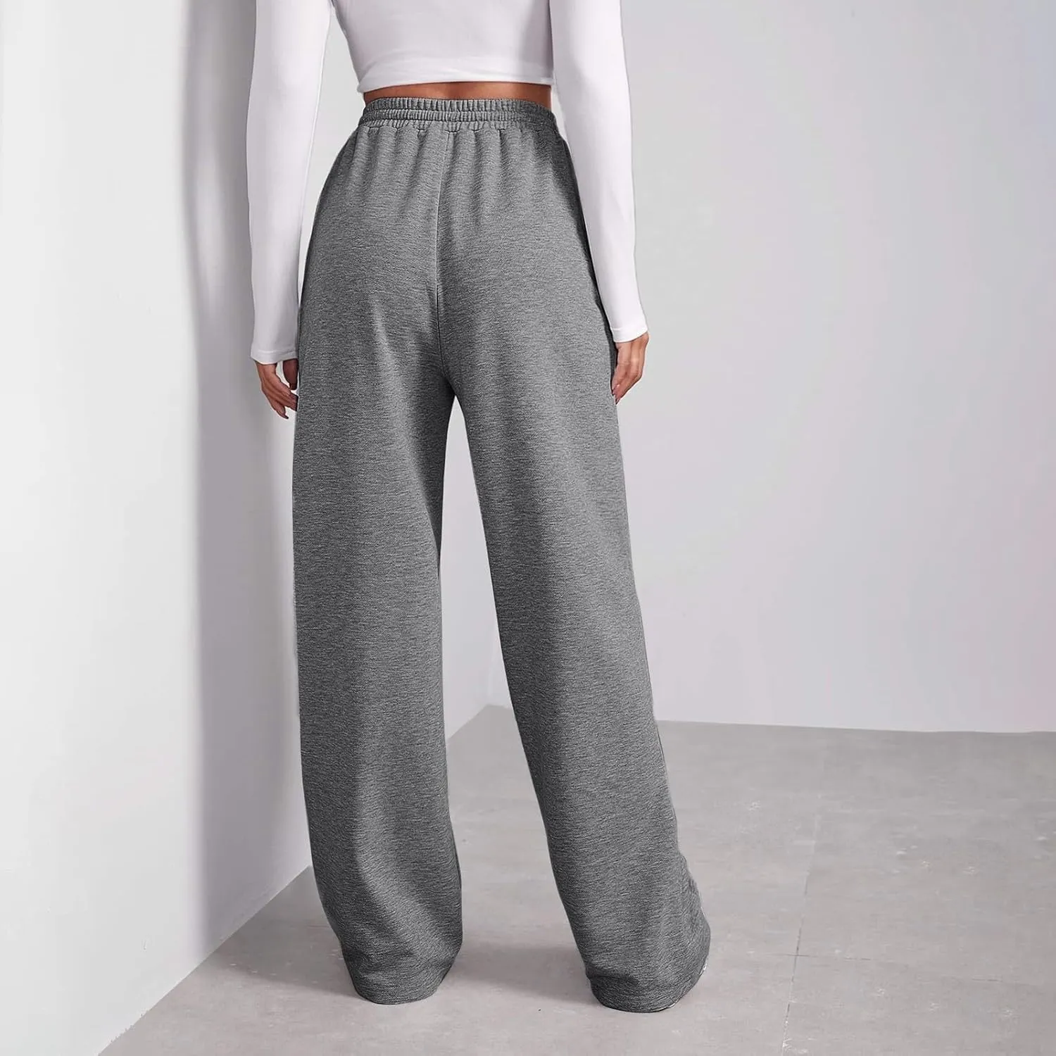 Womens Sweatpants Drawstring High Waisted Bottoms Plus Size Joggers Running Comfy Ski Hiking Pants Trousers
