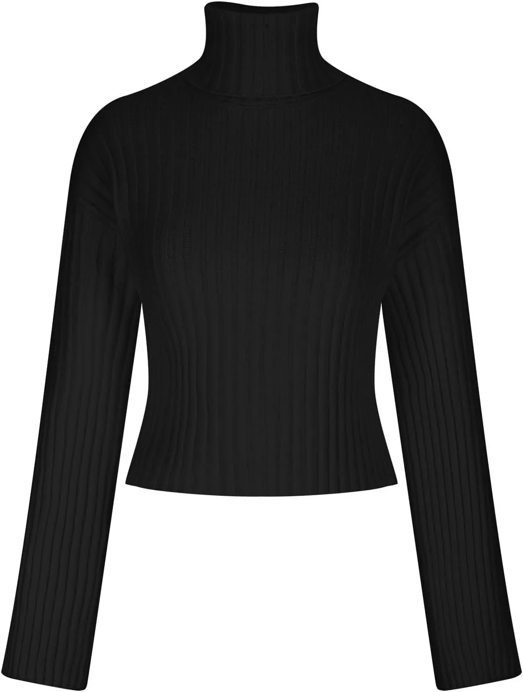 Women's Turtleneck Sweater Oversized Elasticity Fall Winter Fuzzy Knit Tops Soft Chunky Warm Pullover Sweater Tops