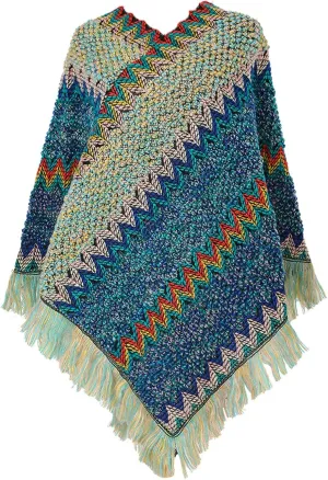Women's Vintage Warm Knitted Tassel Poncho Shawl Cape Button Cardigan Poncho Cape Blanket Shawls and Wraps for Winter