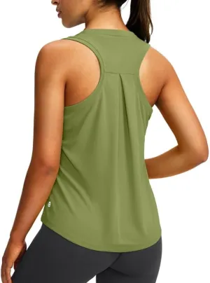 Women's Workout Tops Racerback Athletic Tank Tops Sleeveless Loose Fit Yoga Running Gym Shirts for Women