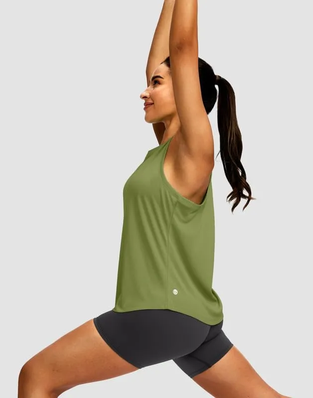 Women's Workout Tops Racerback Athletic Tank Tops Sleeveless Loose Fit Yoga Running Gym Shirts for Women