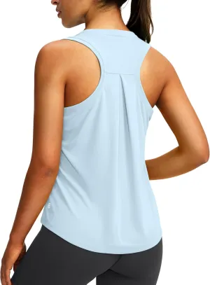 Women's Workout Tops Racerback Athletic Tank Tops Sleeveless Loose Fit Yoga Running Gym Shirts for Women