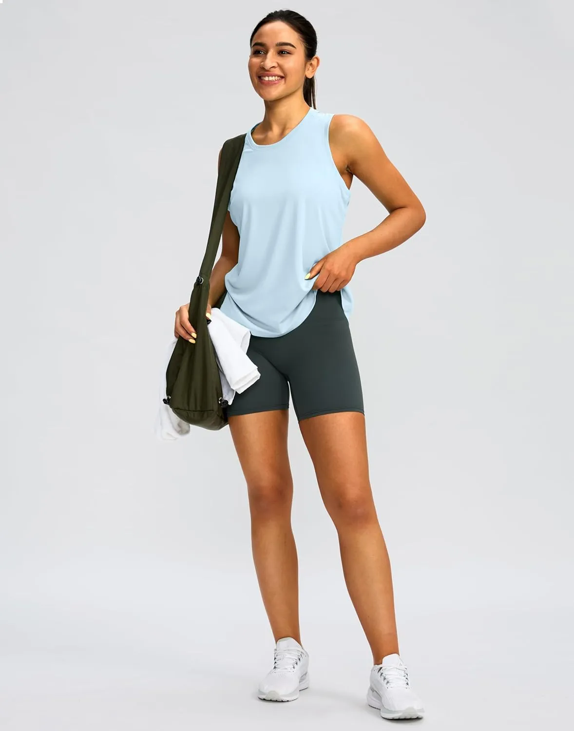 Women's Workout Tops Racerback Athletic Tank Tops Sleeveless Loose Fit Yoga Running Gym Shirts for Women