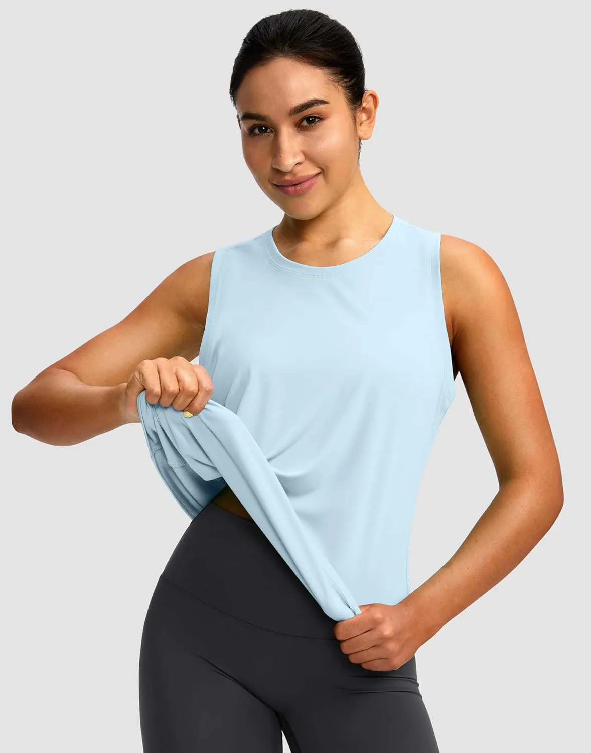 Women's Workout Tops Racerback Athletic Tank Tops Sleeveless Loose Fit Yoga Running Gym Shirts for Women