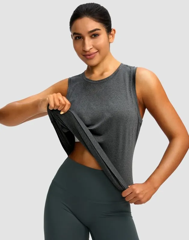Women's Workout Tops Racerback Athletic Tank Tops Sleeveless Loose Fit Yoga Running Gym Shirts for Women