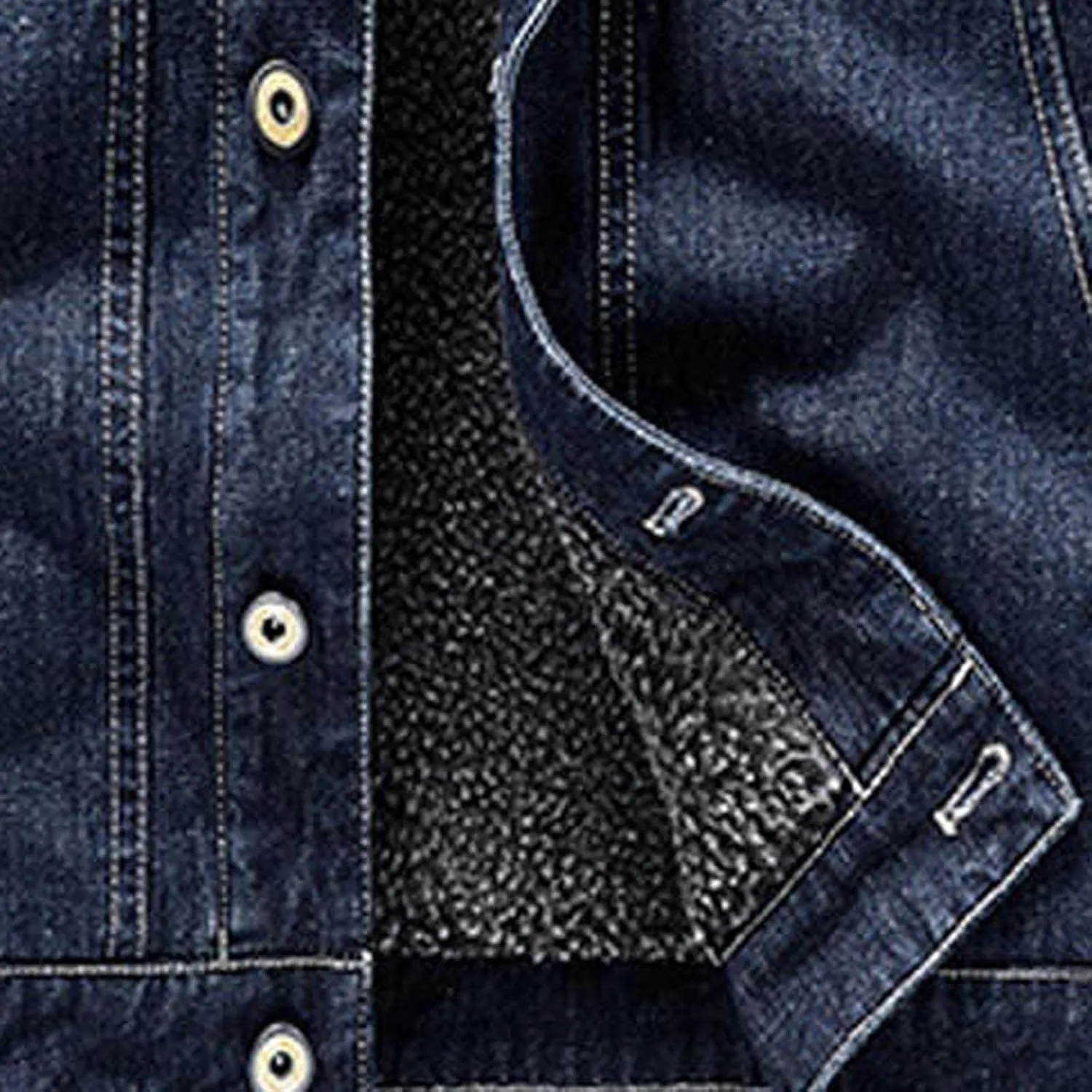 XUNRYAN Men Winter Warm Denim Jacket Sherpa Fleece Lined Coats Thicken Bomber Jacket Casual Button Long Sleeve Jeans Jacket