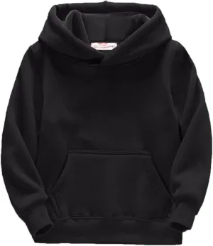 Youth Solid Fleece Hoodies Pullover Hooded Sweatshirts for Kids Boy Girl Basic Soft Brushed Fleece Pocket Hoodie